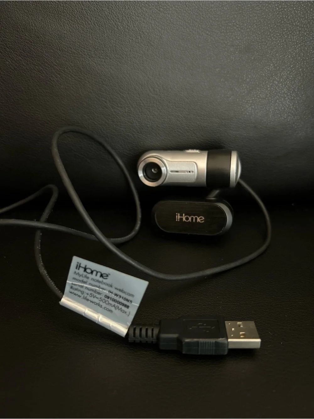 iHome Silver and Black USB Webcam with Clip Mount